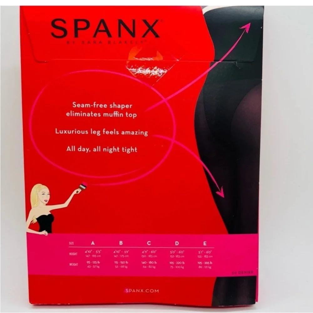 NWT Spanx High Waisted Tights Contour Black Size E/7 (195-265 pounds)